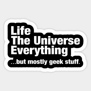 Geek Stuff White Sticker